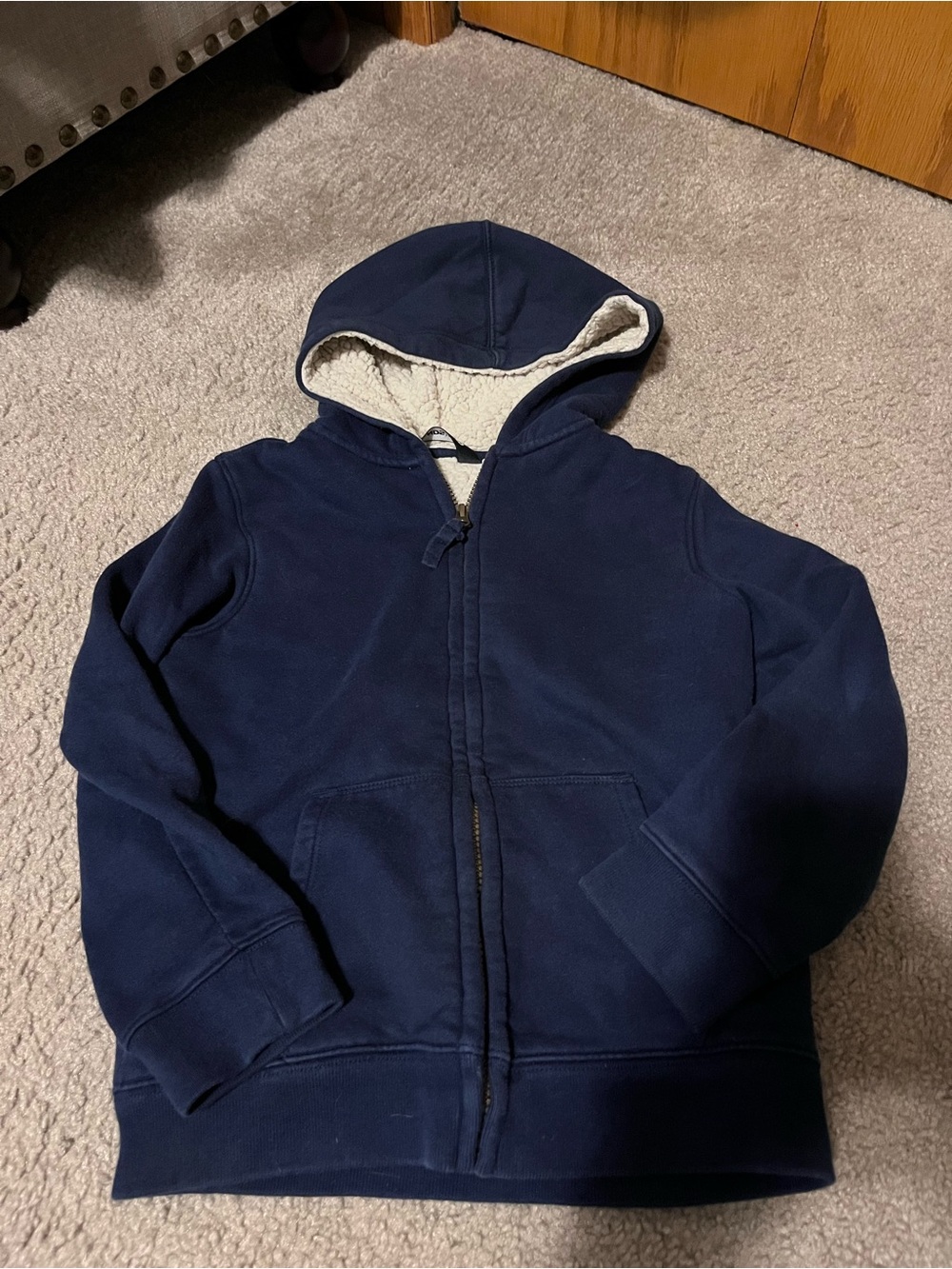 Land's End Sherpa-Lined Hooded Jacket Blue Boy’s Large (7).